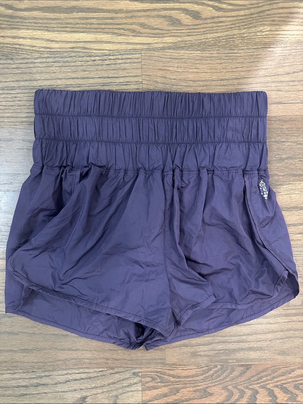 FP Movement by Free People Deep Plum Smocked Waist Athletic Shorts